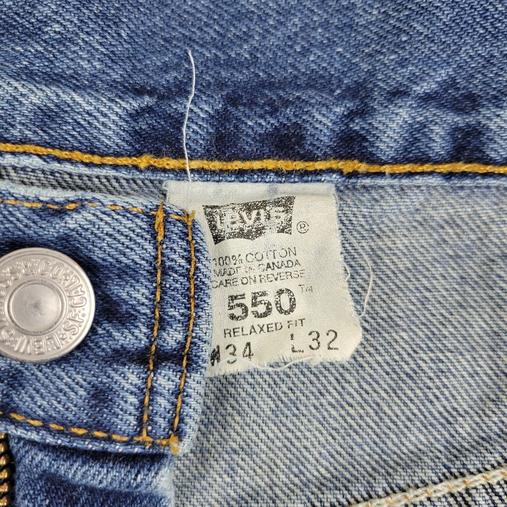 Vintage Levis 550‎ Jeans Mens 34x31.5 Relaxed Fit Tapered Leg Canada 90s Denim - Picture 6 of 10
